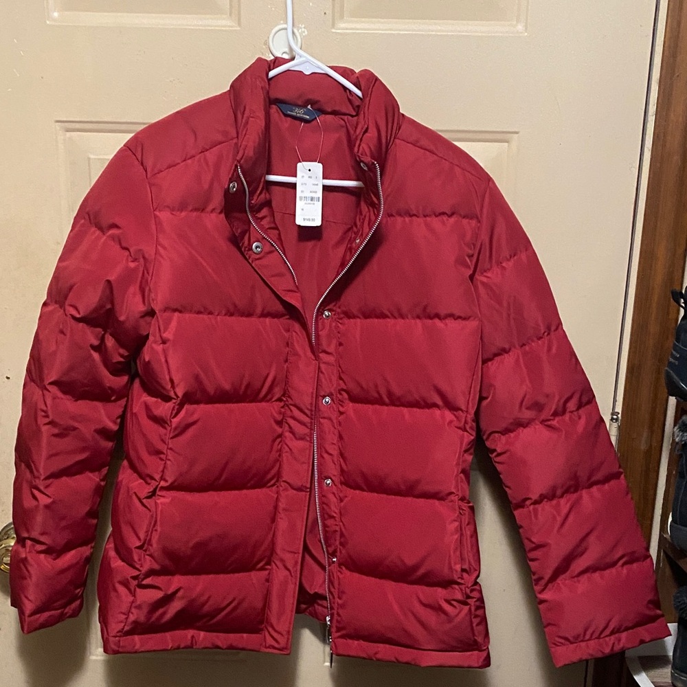 Brooks Brothers Cherry Red Puffer Jacket
